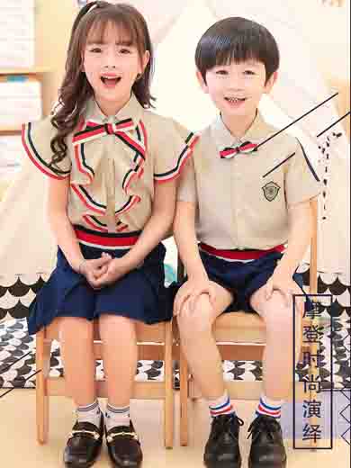 幼兒園園服夏裝英倫風小學生校服夏季短袖套裝純棉畢業(yè)服兒童班服